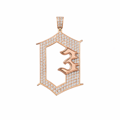 Two Tone Custom Initial Pendant