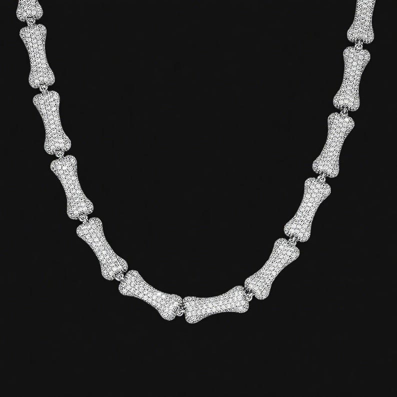 Iced Out Bone Link Necklace - Image 3