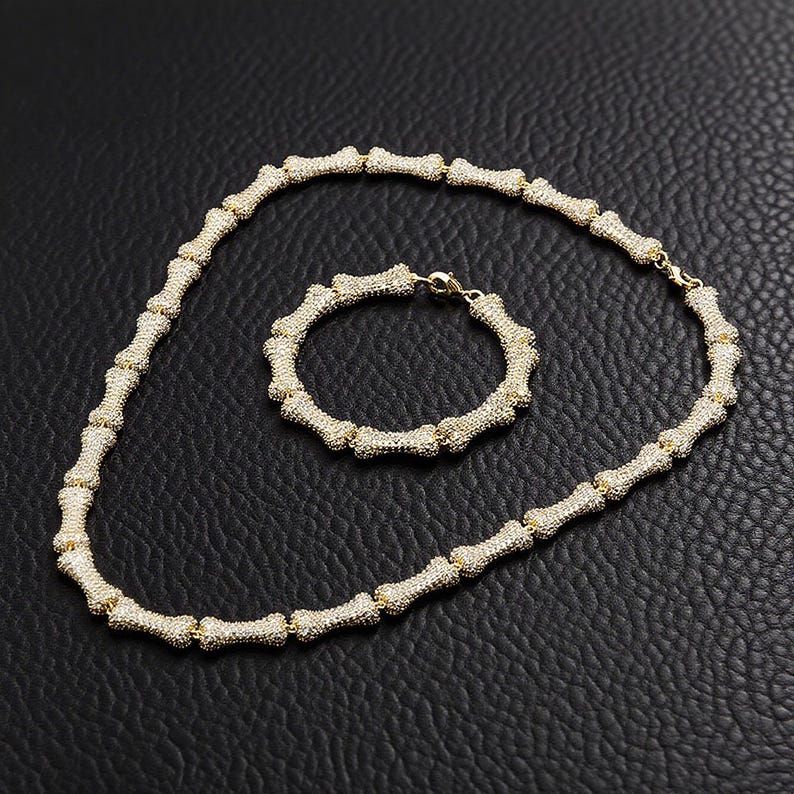 Iced Out Bone Link Necklace - Image 6