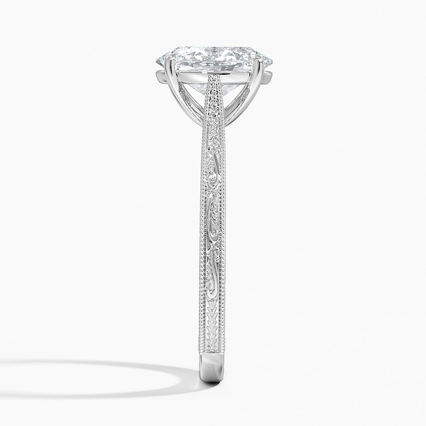 Lab Grown Diamond Engagement Ring Oval Cut Vintage Style Ring for Women - Image 3