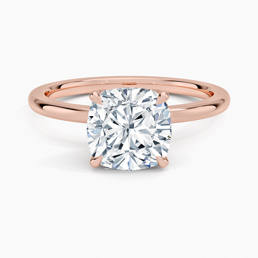 IGI Certified Moissanite Diamond Engagement Ring Cushion Cut Solitaire with Floral Diamond Gallery Ring for Women - Image 7