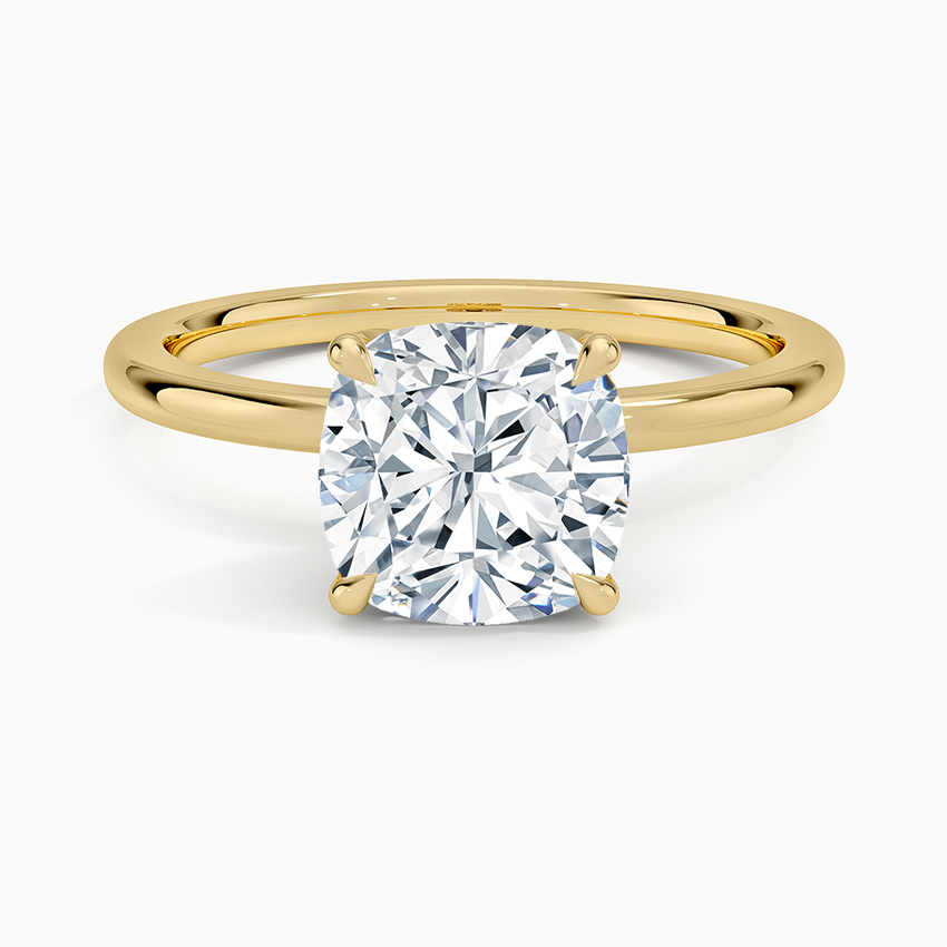 IGI Certified Moissanite Diamond Engagement Ring Cushion Cut Solitaire with Floral Diamond Gallery Ring for Women - Image 4