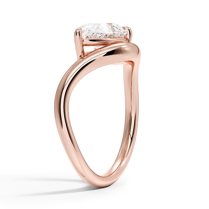 Lab Grown Diamond Engagement Ring Oval Brilliant Modern Bypass Solitaire Ring - Image 9