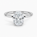 IGI Certified Moissanite Diamond Engagement Ring Oval Cut Solitaire Hidden Halo Ring for Women