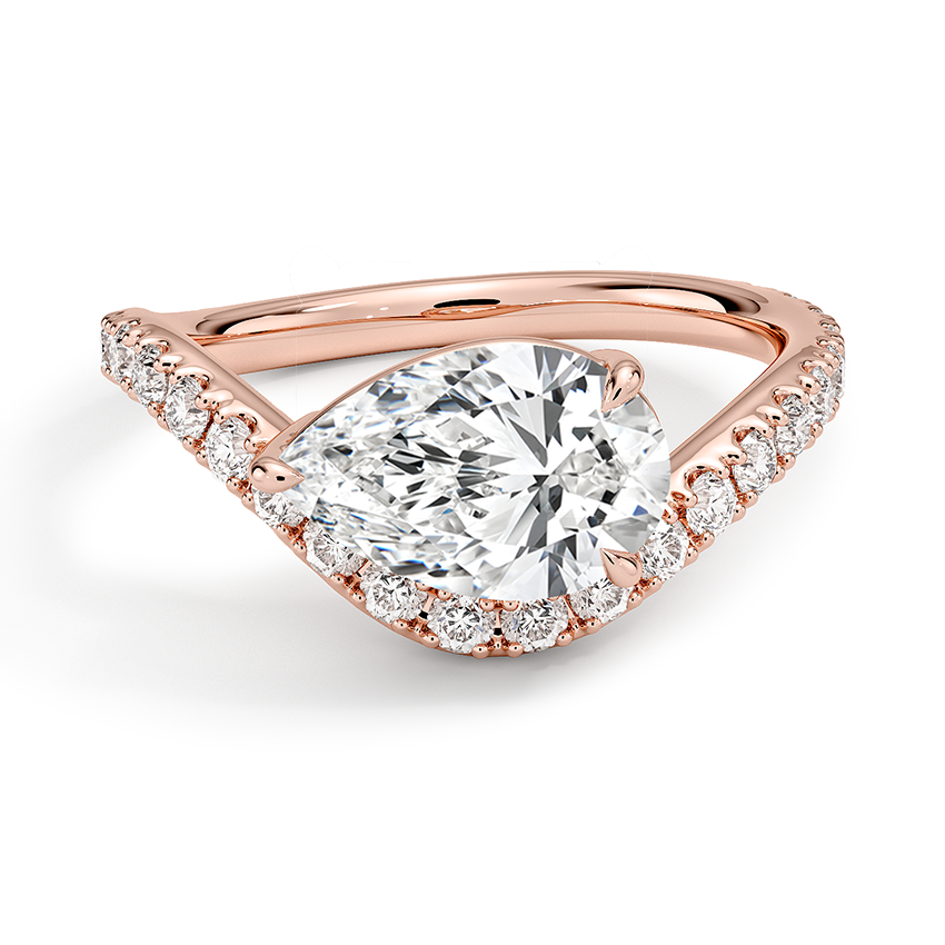 Lab Grown Diamond Engagement Ring Pear Cut Floating Diamond Ring - Image 7