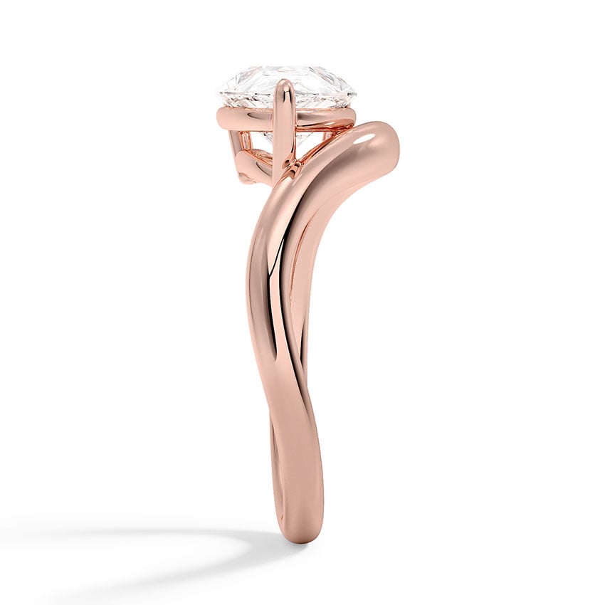Lab Grown Diamond Engagement Ring Pear Brilliant Modern Bypass Solitaire Ring - Image 8