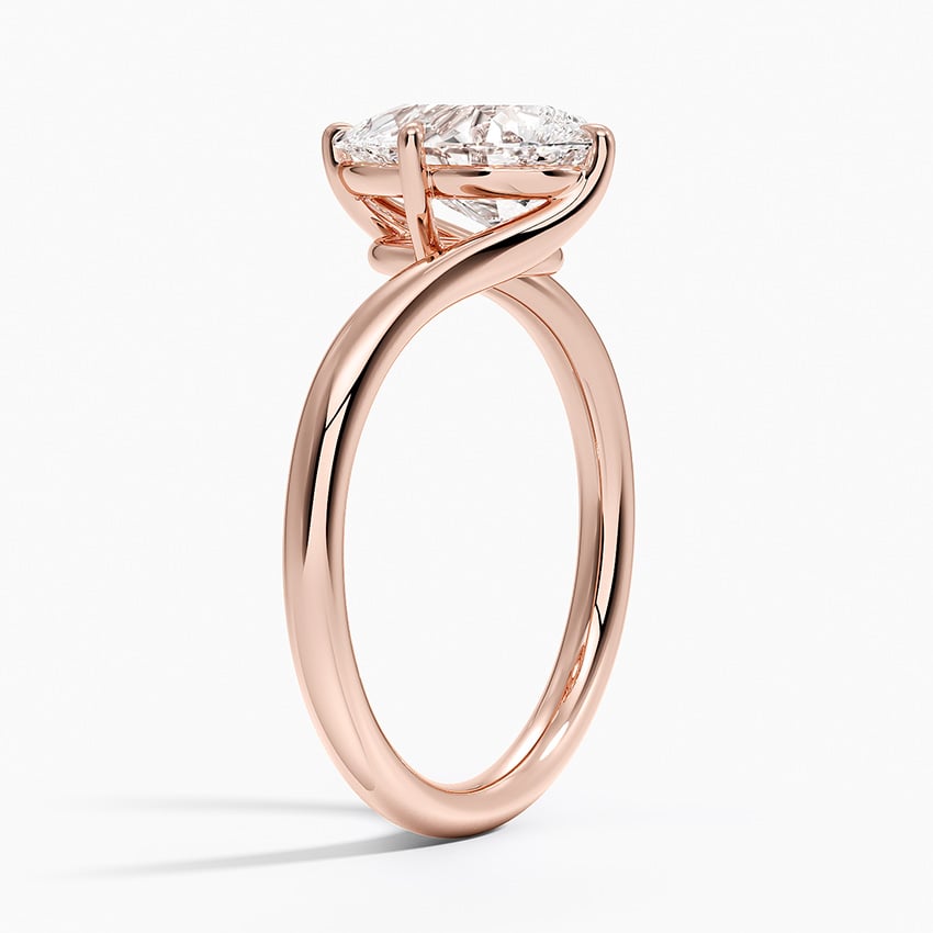 Lab Grown Diamond Engagement Ring Pear Brilliant Twist Bypass Solitaire Ring - Image 8