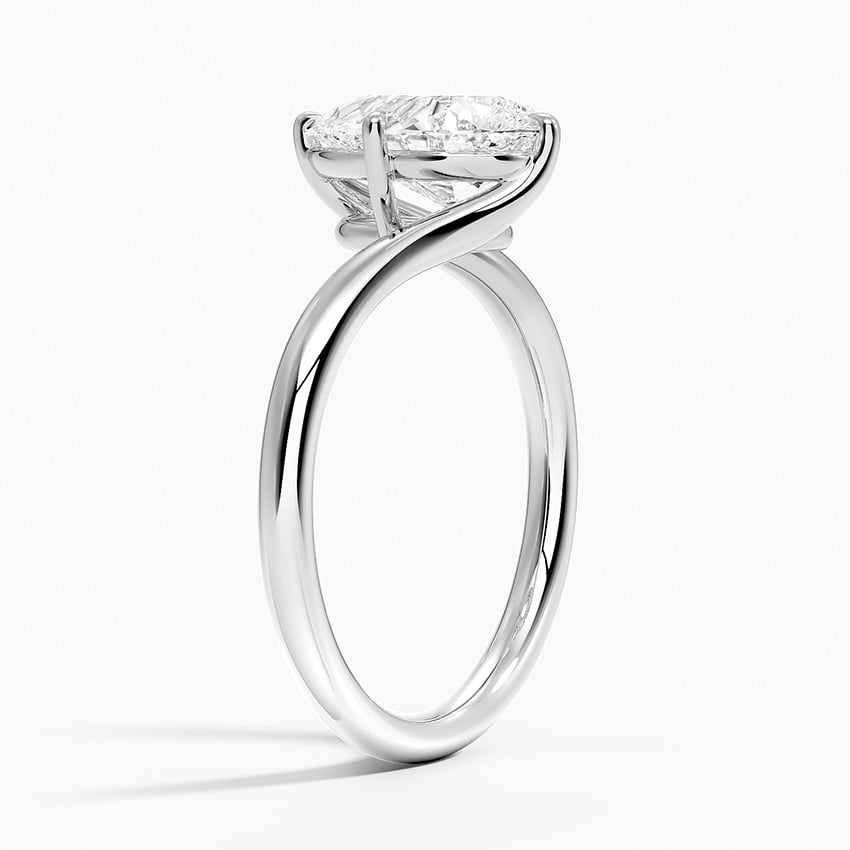 Lab Grown Diamond Engagement Ring Pear Brilliant Twist Bypass Solitaire Ring - Image 2