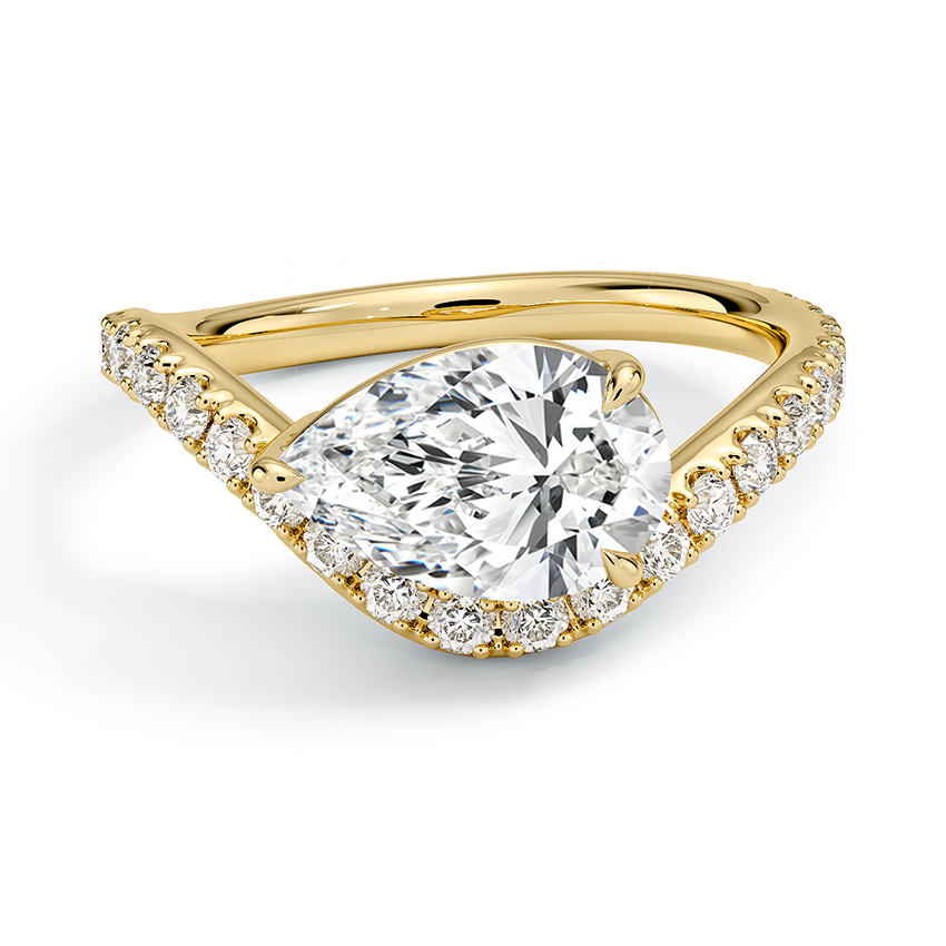 Lab Grown Diamond Engagement Ring Pear Cut Floating Diamond Ring - Image 4