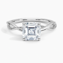 IGI Certified Lab Grown Diamond Engagement Ring Asscher Brilliant Solitaire Ring With Infinity Twist Open Shank