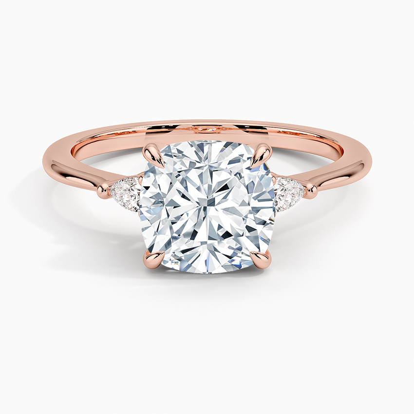 IGI Certified Lab Grown Diamond Engagement Ring Cushion Brilliant With Pear Accents Ring - Image 7