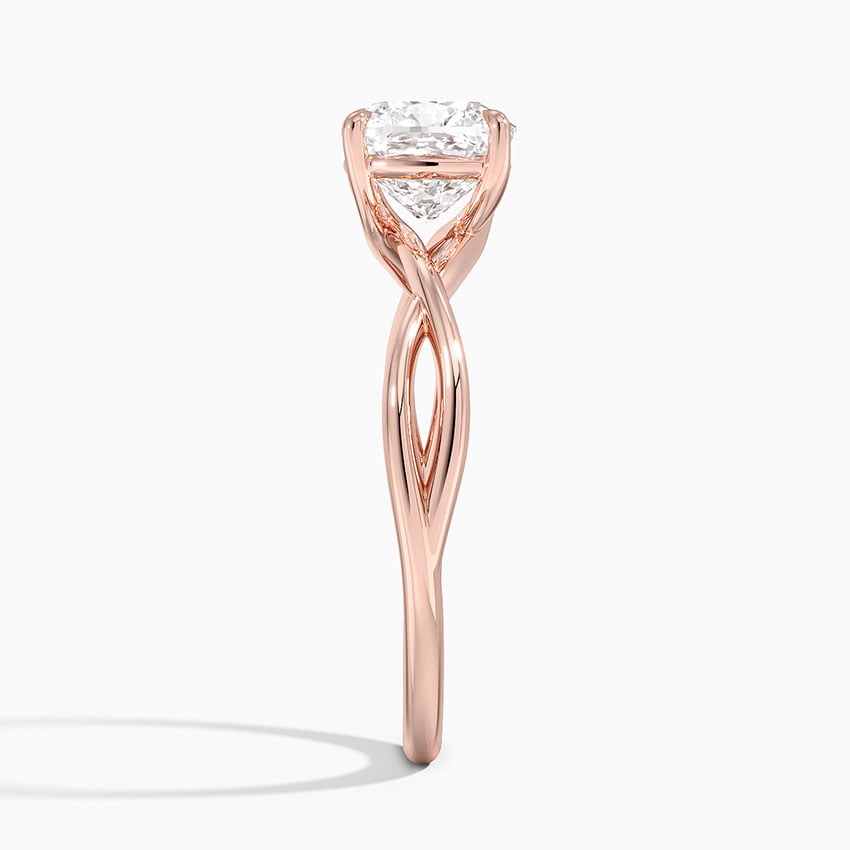 IGI Certified Lab Grown Diamond Engagement Ring Cushion Brilliant Solitaire Ring With Infinity Twist Open Shank - Image 9