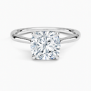 IGI Certified Lab Grown Diamond Engagement Ring Cushion Brilliant Twisted Solitaire Ring