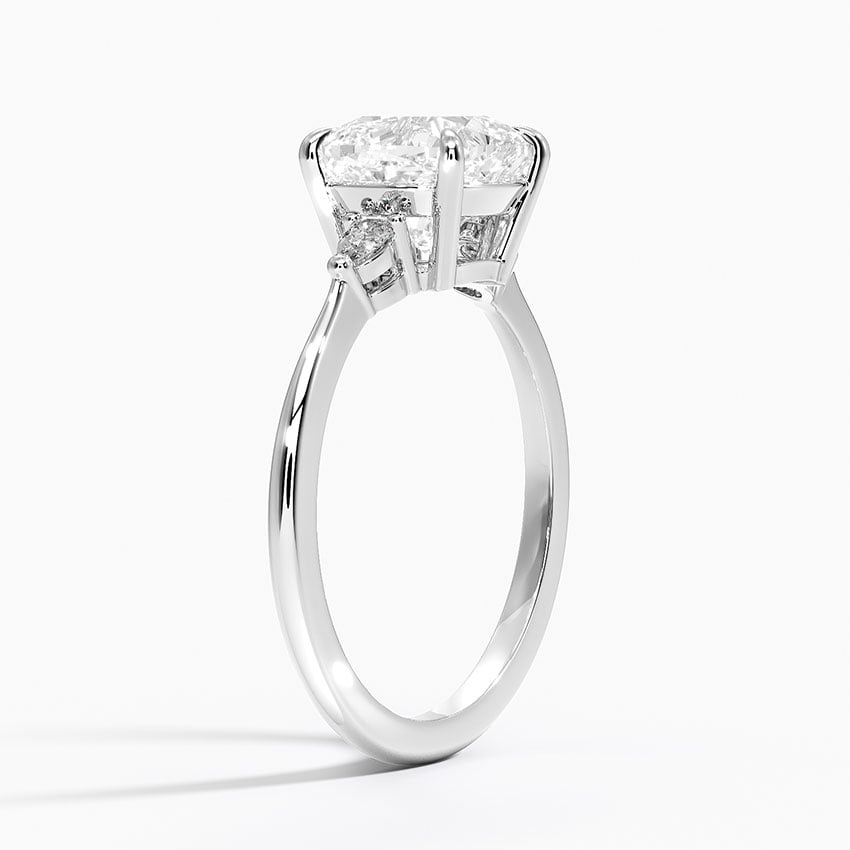 IGI Certified Lab Grown Diamond Engagement Ring Cushion Brilliant With Pear Accents Ring - Image 2