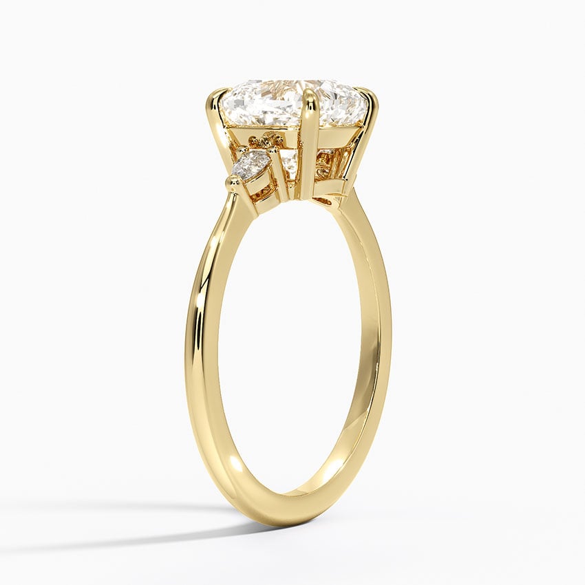 IGI Certified Lab Grown Diamond Engagement Ring Cushion Brilliant With Pear Accents Ring - Image 5