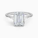 IGI Certified Lab Grown Diamond Engagement Ring Emerald Brilliant With Pear Accents Ring