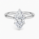 IGI Certified Lab Grown Diamond Engagement Ring Marquise Brilliant Twisted Solitaire Ring