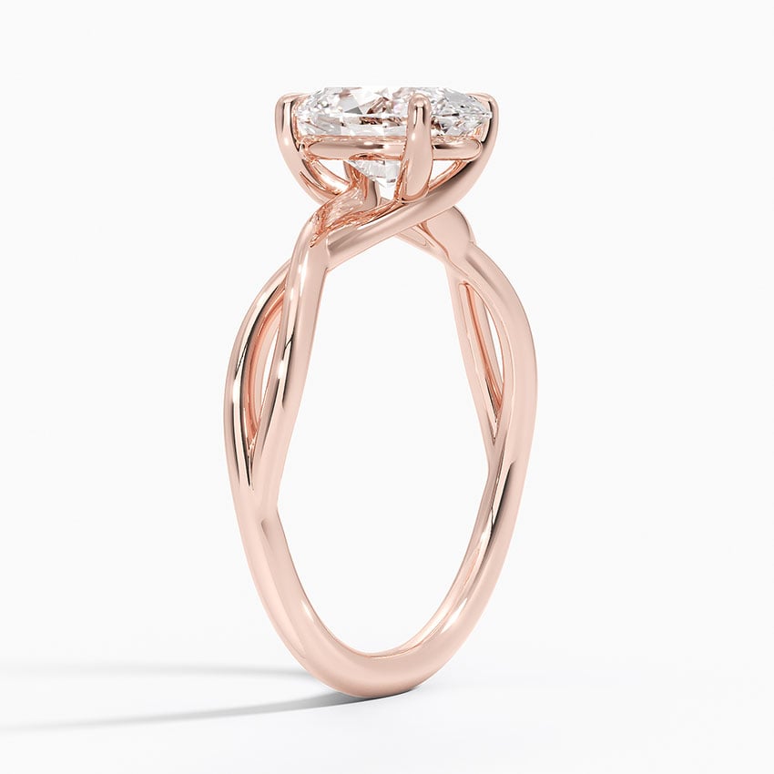 IGI Certified Lab Grown Diamond Engagement Ring Oval Brilliant Solitaire Ring With Infinity Twist Open Shank - Image 8