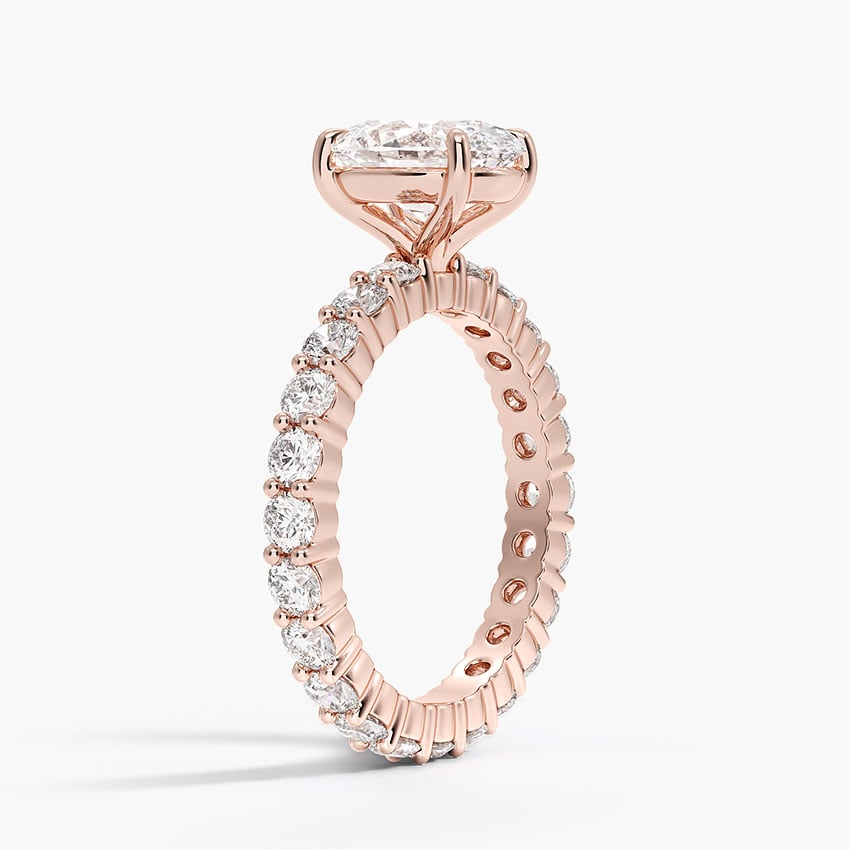IGI Certified Lab Grown Diamond Engagement Ring Oval Brilliant Full Eternity Pavé Ring - Image 8
