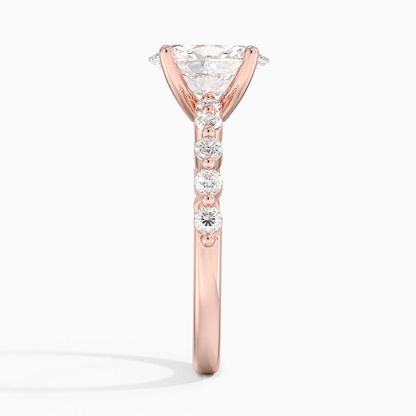 IGI Certified Lab Grown Diamond Engagement Ring Oval Brilliant Graduated Side Stone Ring - Image 9