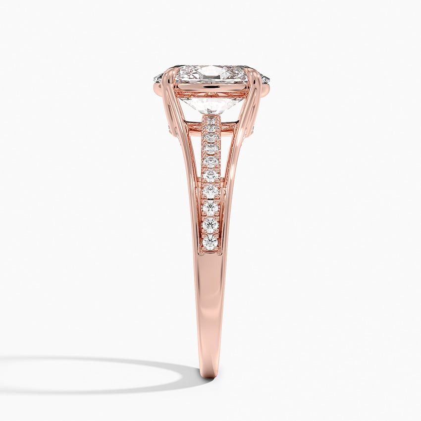 IGI Certified Lab Grown Diamond Engagement Ring Oval Brilliant Split Shank Pavé Ring - Image 9