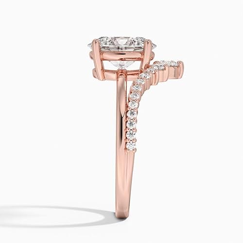 IGI Certified Lab Grown Diamond Engagement Ring Oval Brilliant Diamond Ring with V-Shaped Pavé - Image 9