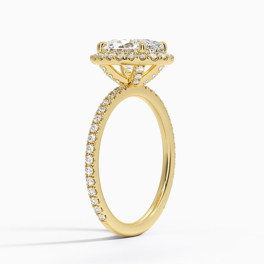 IGI Certified Lab Grown Diamond Engagement Ring Oval Brilliant Halo With Hidden Halo And Pavé Band Ring - Image 5