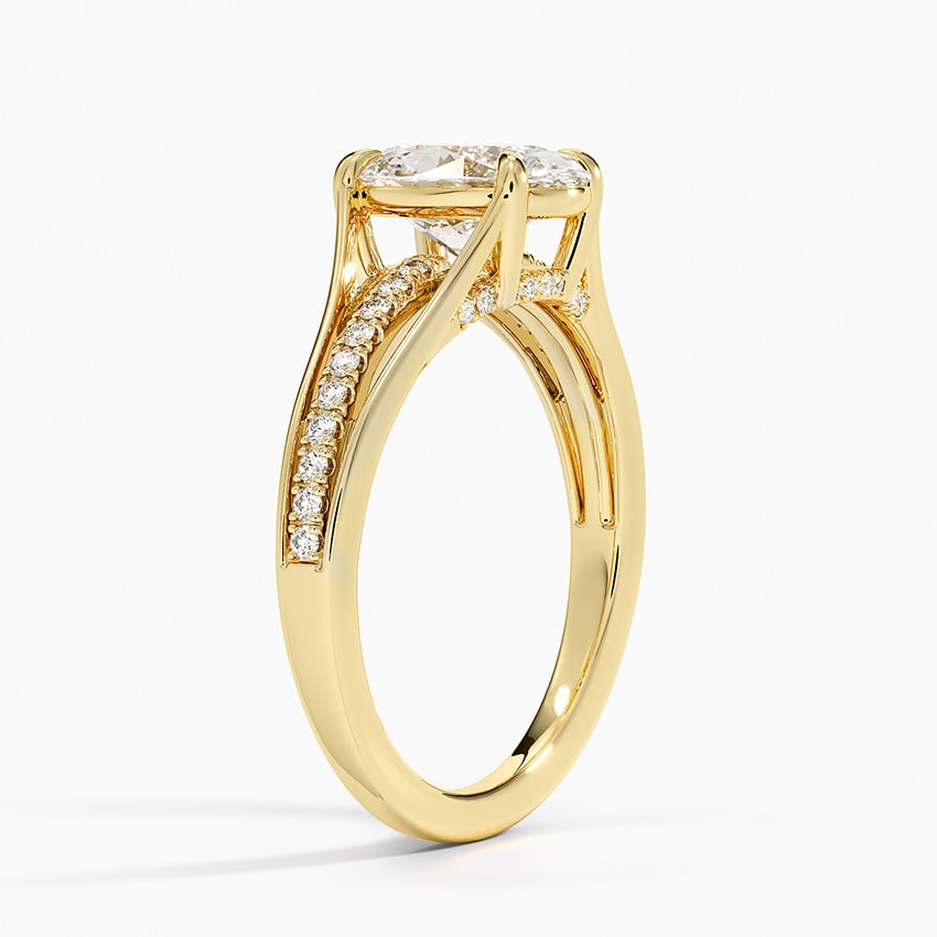 IGI Certified Lab Grown Diamond Engagement Ring Oval Brilliant Split Shank Pavé Ring - Image 5