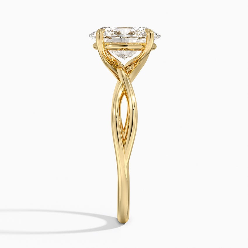 IGI Certified Lab Grown Diamond Engagement Ring Oval Brilliant Solitaire Ring With Infinity Twist Open Shank - Image 6