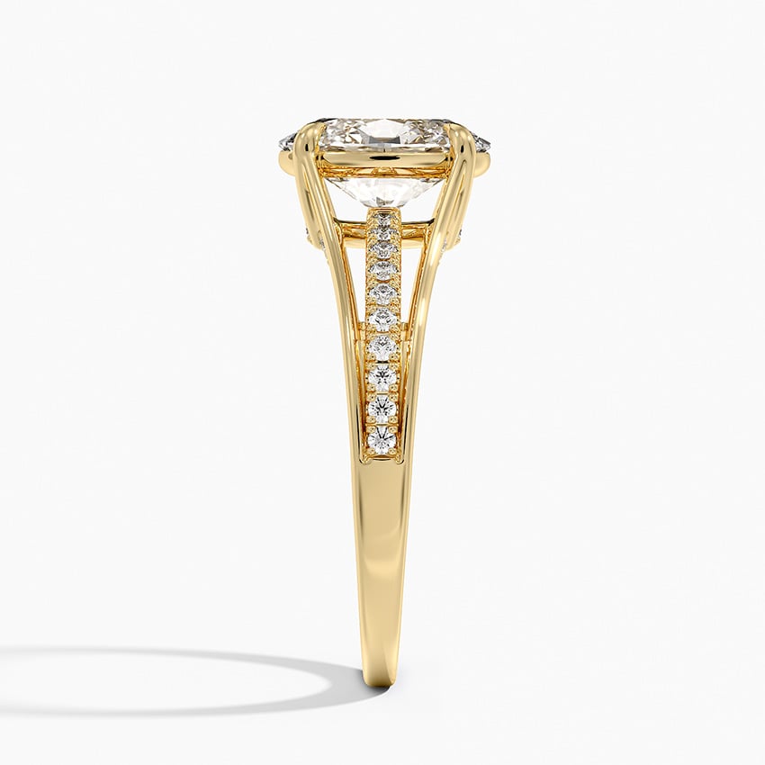IGI Certified Lab Grown Diamond Engagement Ring Oval Brilliant Split Shank Pavé Ring - Image 6