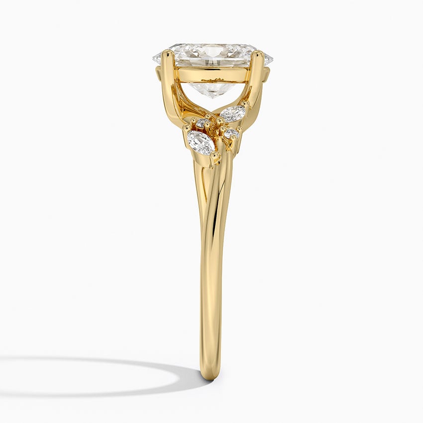 IGI Certified Lab Grown Diamond Engagement Ring Oval Brilliant Floral Cathedral Ring - Image 6
