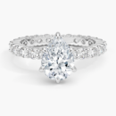 IGI Certified Lab Grown Diamond Engagement Ring Pear Brilliant Full Eternity Pavé Ring