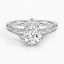 IGI Certified Lab Grown Diamond Engagement Ring Pear Brilliant Split Shank Pavé Ring