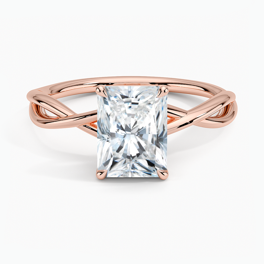 IGI Certified Lab Grown Diamond Engagement Ring Radiant Brilliant Solitaire Ring With Infinity Twist Open Shank - Image 7