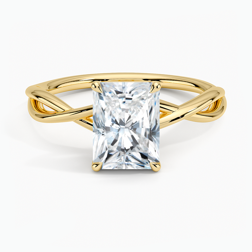 IGI Certified Lab Grown Diamond Engagement Ring Radiant Brilliant Solitaire Ring With Infinity Twist Open Shank - Image 4