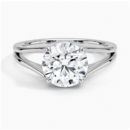 IGI Certified Lab Grown Diamond Engagement Ring Round Brilliant Split Shank Solitaire Ring