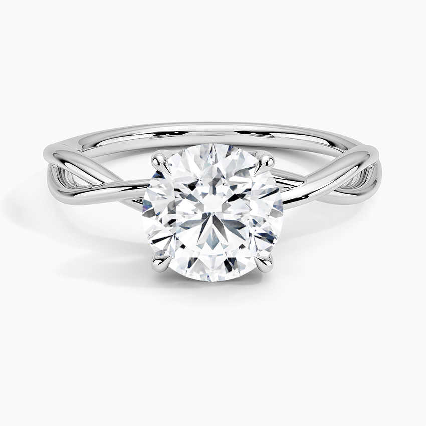 IGI Certified Lab Grown Diamond Engagement Ring Round Brilliant Solitaire Ring With Infinity Twist Open Shank