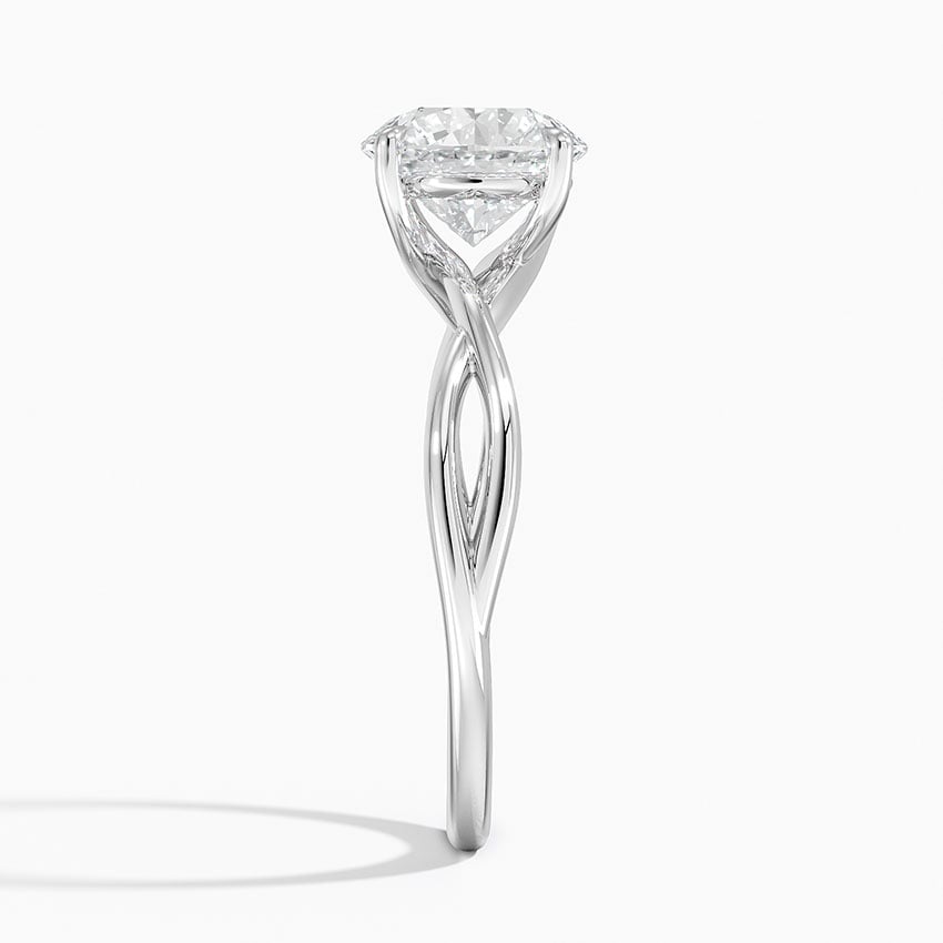 IGI Certified Lab Grown Diamond Engagement Ring Round Brilliant Solitaire Ring With Infinity Twist Open Shank - Image 3
