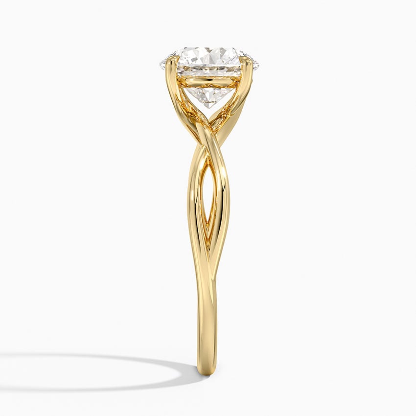 IGI Certified Lab Grown Diamond Engagement Ring Round Brilliant Solitaire Ring With Infinity Twist Open Shank - Image 6